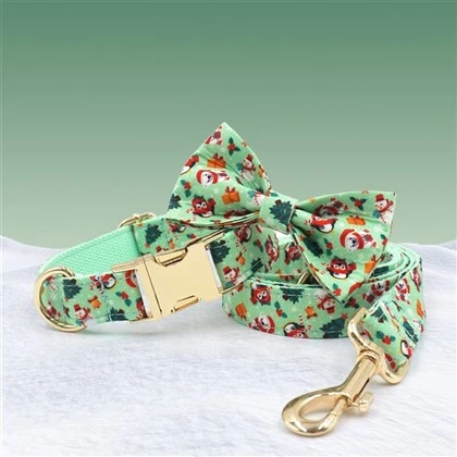 Christmas Penguin Dog Collar Set