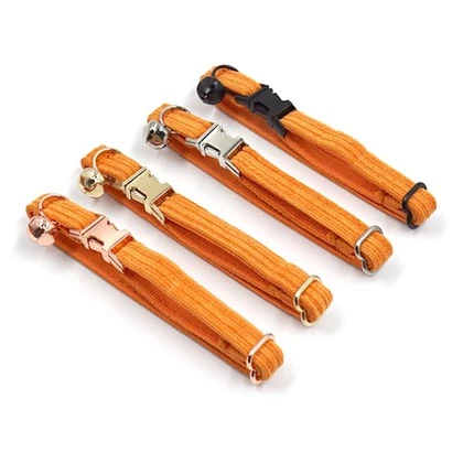 Orange Corduroy Cat Collar Set