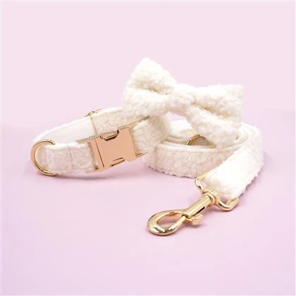Teddy Velvet Dog Leash Collar